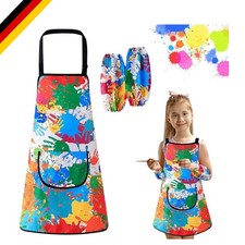 Kinder-Malschürze mit Taschen, atmungsaktiv, für 6-10 Jahre