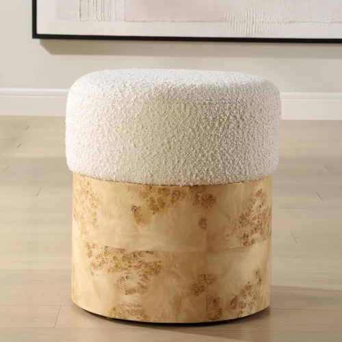 Chic 17" Swirls Ottoman - Stylish & Versatile Home Accent, 16" Wide - Picture 2 of 6
