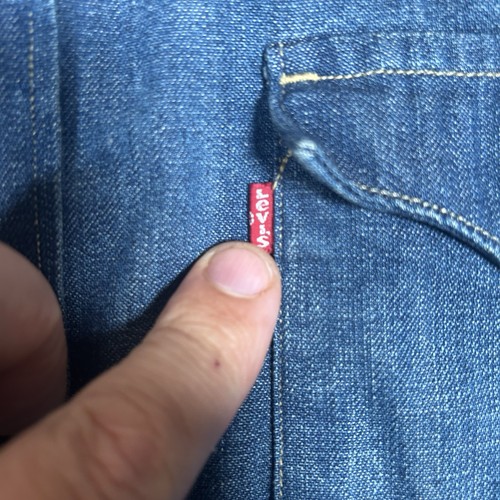 Levi's Western Camicia Denim Uomo Taglia L Blu Perla Snap Dente Seghettato Cowboy Vintage - Foto 13 di 17
