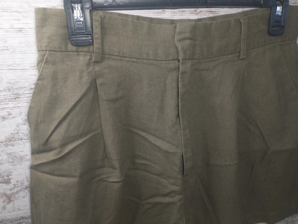 Pantalones Cortos Forever 21 Contemporáneos Para Mujer Elegantes Verdes Talla L Tiro Medio Lino Foto 3 de 4