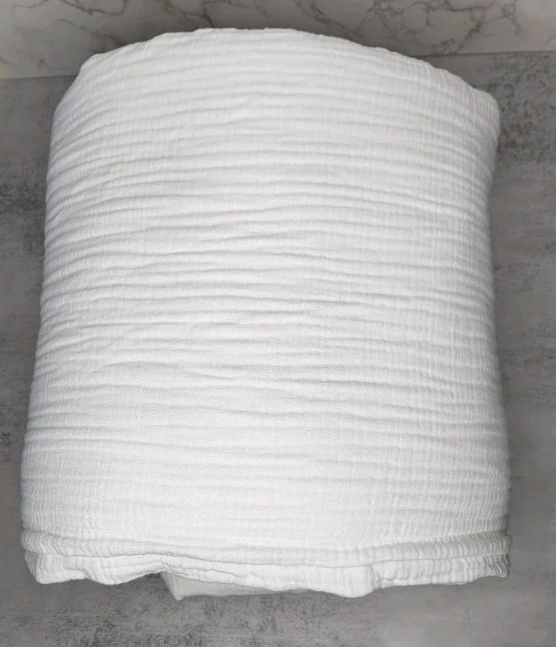 Quince 100% Cotton Airy Gauze King/Cali King Duvet Cover Set! White(2940) - Image 3 of 4