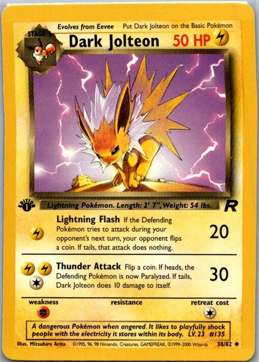 Dark Jolteon Team Rocket 38/82 NM 1st Edition | eBay