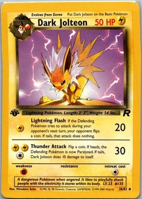 Dark Jolteon Team Rocket 38/82 NM 1st Edition | eBay