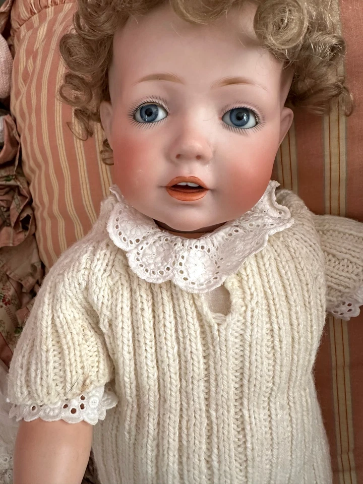 Оригинальная антикварная кукла 19 дюймов Kestner HILDA для малышей ясельного возраста вязаный наряд такой милый! - Изображение 2 из 4
