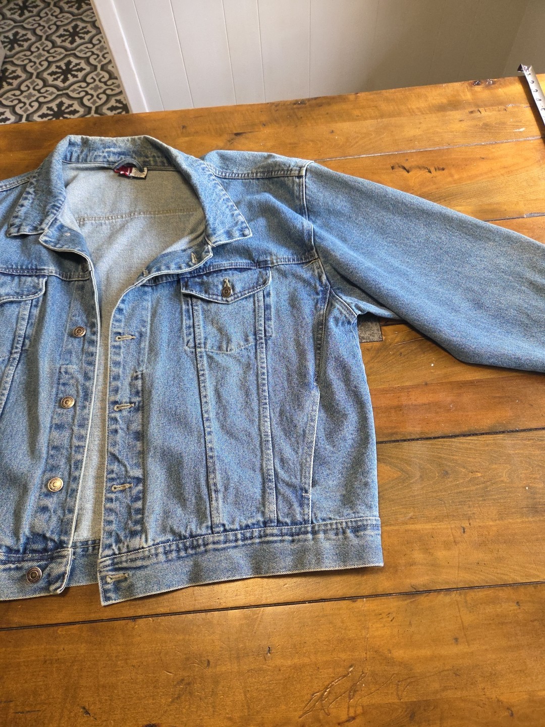 Vintage 90s Marlboro RedStar Denim Trucker Jacket Men's 2XL XXL Oversized Rare image 4