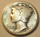 1921 * silver MERCURY DIME * FREE SHIP * USA ONLY Please * Waynes45s