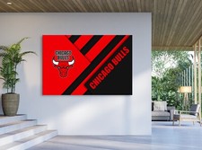 CHICAGO BULLS MATERIAL DESIGN NBA Team Logo Basketball Poster / Canvas