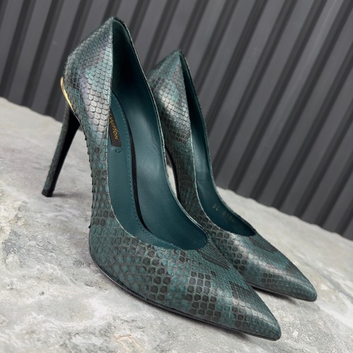 Louis Vuitton Eyeline Pump tacchi alti verde pitone 8 US o 38 EUR - Foto 6 di 24