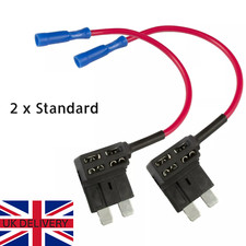 2 x Add A Circuit Piggy Back Fuse Tap Standard Blade Fuse Holder ATO 12V UK