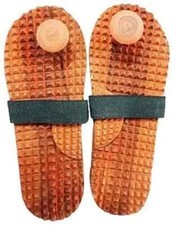 Wooden Khadau Pain Relief Acupressure Slippers size 7