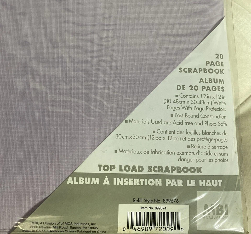 MBI фиолетовый альбом для скрапбукинга 12 «x 12» верхней загрузки страницы семьи фото воспоминания новый - Изображение 4 из 4