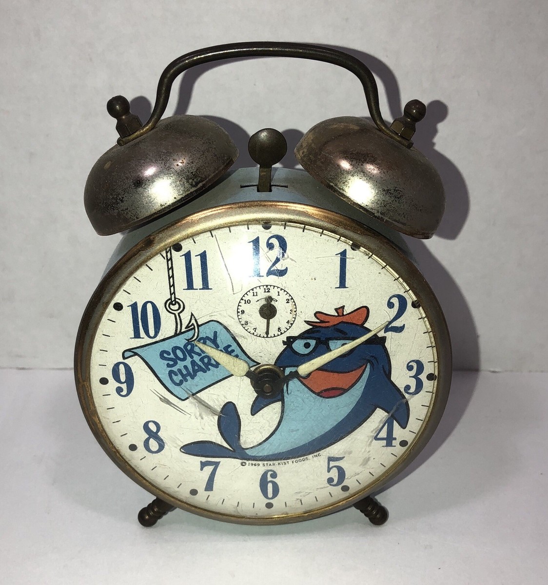 RARE 1969 Vintage Charlie tuna alarm clock all original ~ windup 2