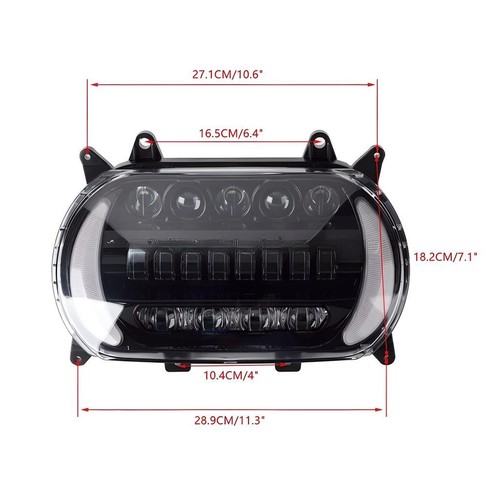 LED DRL Headlight Fit For Harley Road Glide FLTR FLTRX FLTRXS FLTRU 2015-2023 US - Picture 8 of 11