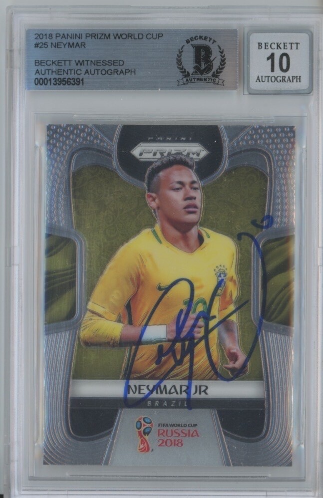Neymar ネイマール 直筆サイン写真 BECKETT（ベケット）認証COA付 2018 Neymar Jr Signed Panini Prizm Worls Cup #25 BAS Beckett Auto