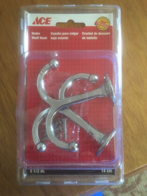  Ace  Hardware  Chrome Plated Zinc Under Shelf  Garment Hooks 