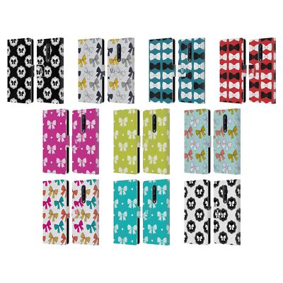 HEAD CASE DESIGNS RIBBON PATTERNS LEATHER BOOK WALLET CASE FOR ONEPLUS PHONES