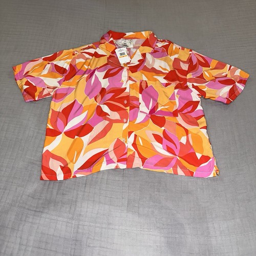 Nuevo con etiquetas Jessica Simpson 2 piezas encubrir camisa y shorts talla S Floral - Imagen 5 de 9