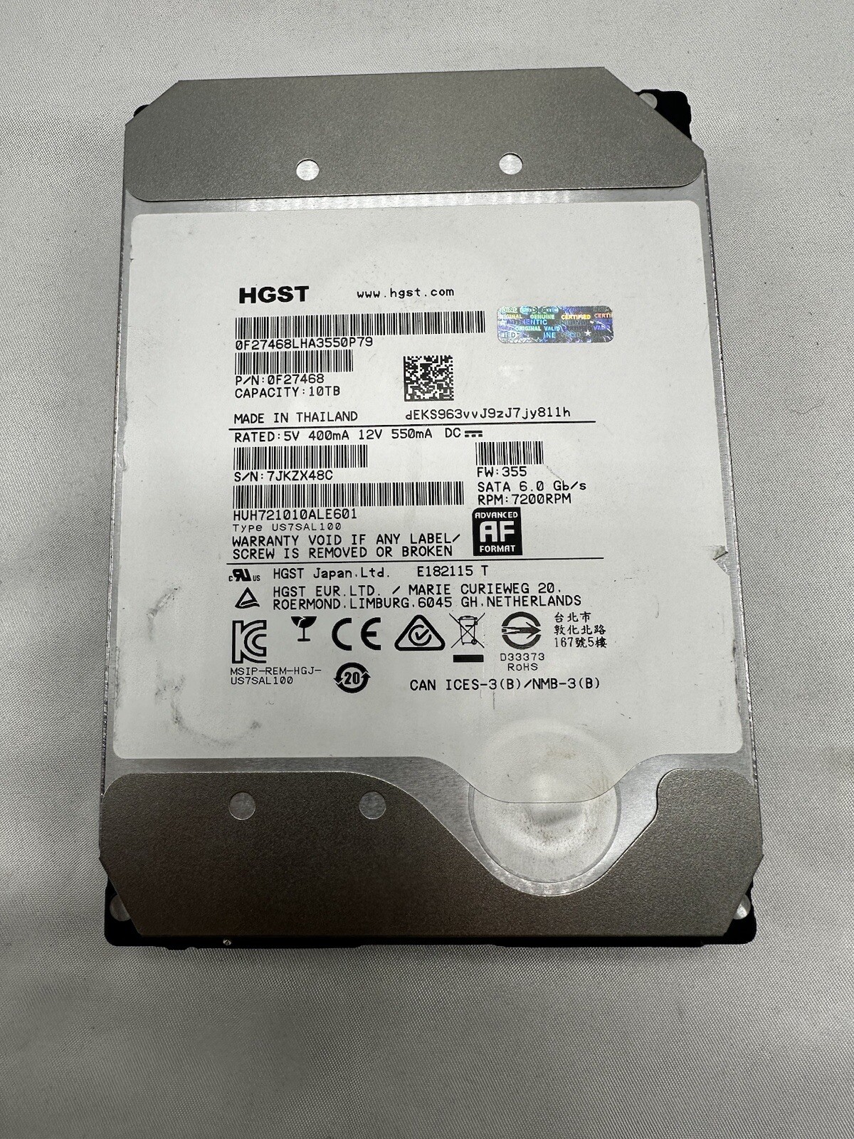 10TB SAS Hard Drive HGST Ultrastar He10 10TB SAS 12Gbps 7200RPM Hard ...