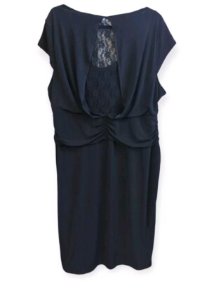 Dorothy Perkins Black Drape Lace Dress Stretch Classic UK 22 US 18 XL | eBay