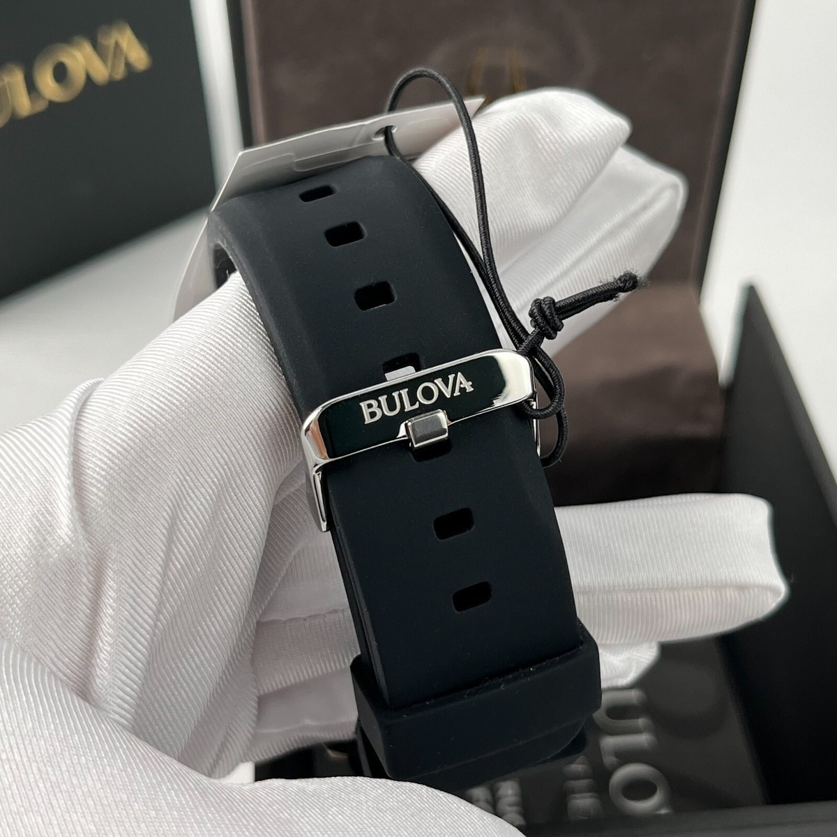 Bulova Marine Star 98B258 Automatic Blue Dial Black Rubber Strap