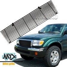 Fits 1998-2000 Toyota Tacoma Black Main Upper Black Billet Grille Grill Insert