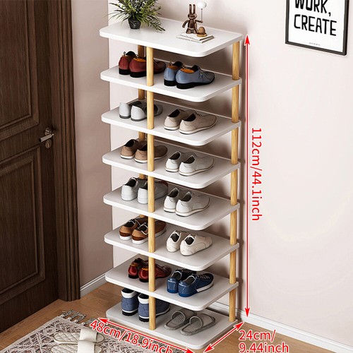 6/8 Tier Vertical Shoe Rack Tall Shoe Tower Storage Shelf Organizer Shoe Tower - Picture 2 of 18