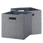 New ListingFabric Cube Storage Bins (12.75" X 12.75"), Gray, 2 Pack