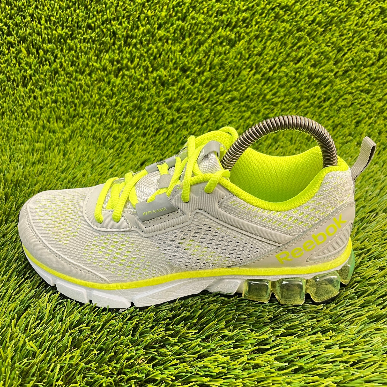 Reebok Fitframe Womens Size 6.5 Gray Volt Walking Running Shoes Sneakers thumbnail 3