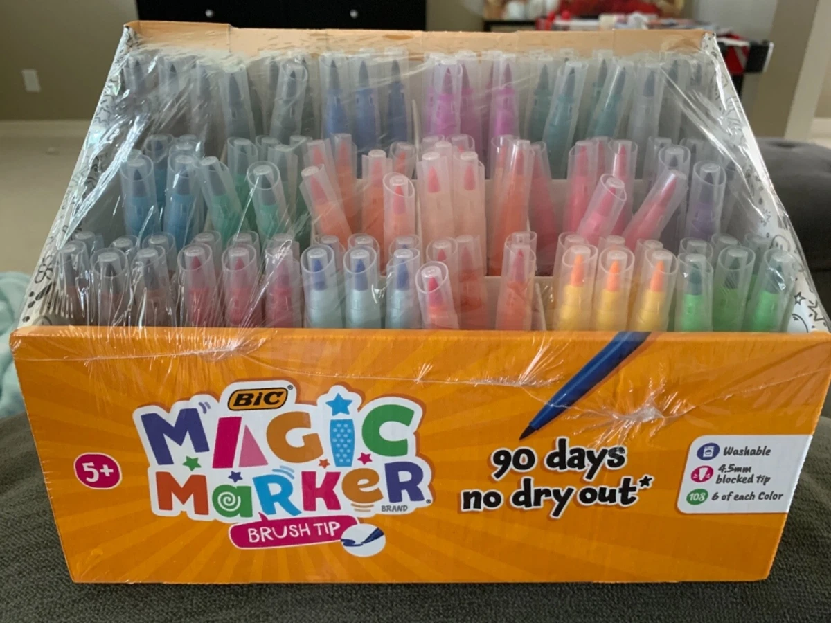 Bic Magic Marker Brush Tip Assorted Colors 108-Count 108 Count Brand New