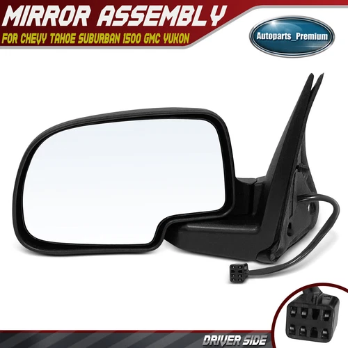 Left Power Mirror Manual Fold Heated w/ Puddle Lamp for Chevy Suburban 1500 GMC