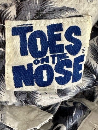 Toes on the Nose Pullover Hawaiian Shirt w/ Local Scenes Sz L - Picture 4 of 4