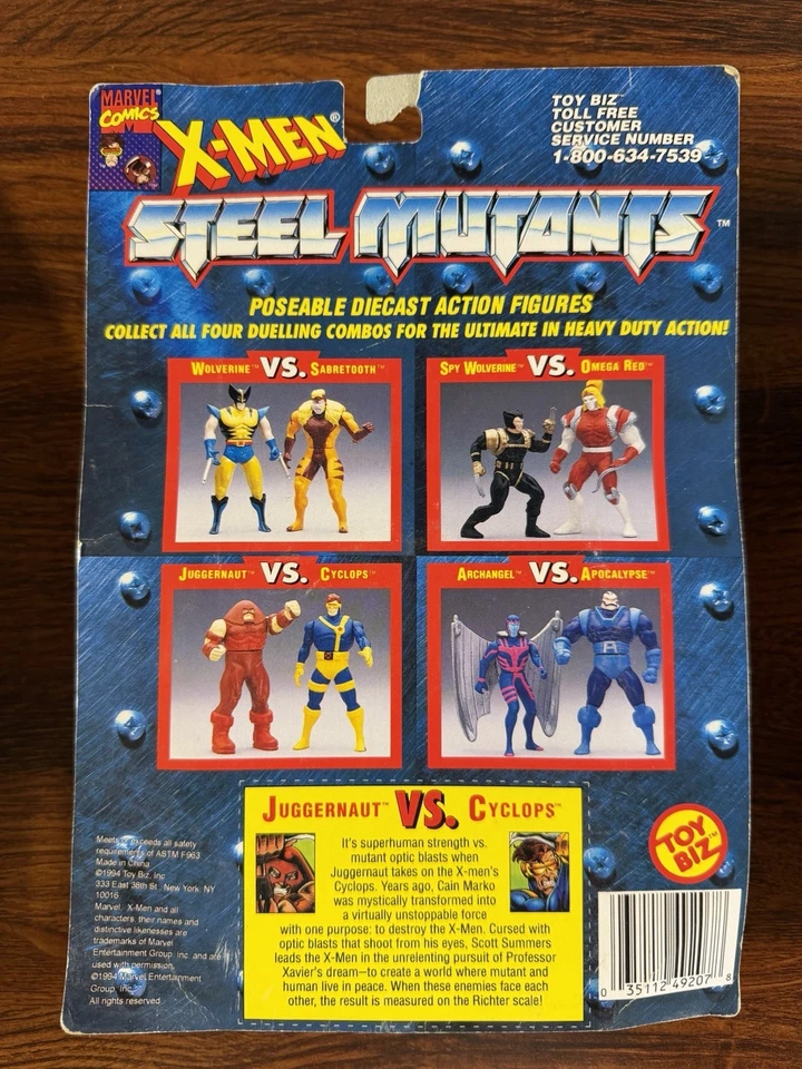 X-MEN Steel Mutants Die Cast Figures 1994 Toybiz Lote de 6 Nuevo En Paquete Sellado Foto 4 de 4