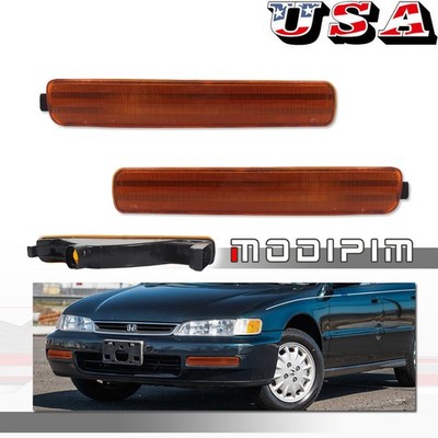 For 1996-1997 Honda Accord Amber Turn Signal Light Set Driver and Passenger Side
