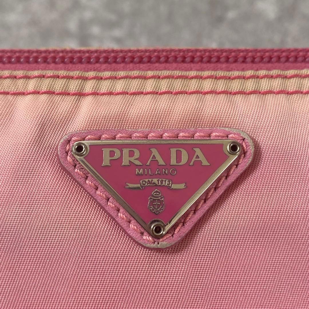 Prada Pouch Triangular Logo Cosmetic Case Tessuto… - image 9