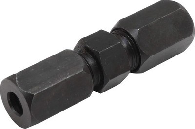 3/16'' High-Pressure Compression Union, Black-Oxide Coated Steel   Leak-Tight Tub