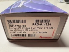 Phenomenex 00F-4760 E0 Luna Omega 3 UM Polar C18 100 LC Column 150 x 4.6mm
