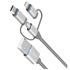  Apple MFi Certified 3 in 1 Charging Cable Adapter with 1 Pack,3.4ft