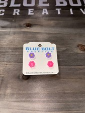 Flower Petal Plastic Stud Earrings for Girls