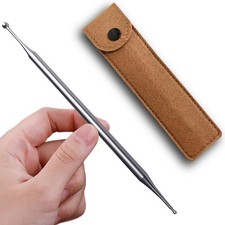 BYYDDIY 6.3inch Stainless Steel Dual Head Facial Reflexology Tools,Ear Silver