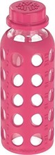 Lifefactory 9-Ounce BPA-Free Glass Water Bottle wth Flat Cap and Silicone Sleeve