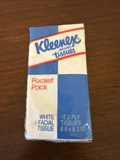 Vintage Kleenex Pocket Pack Tissues Sealed 15...