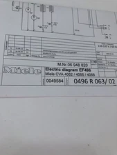 Miele CVA 4062 4066 4068 Coffee Maker Electrical Diagram EF 496 Electronic