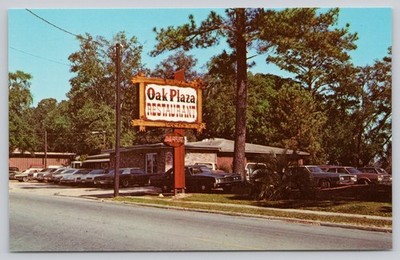 Vintage Oak Plaza Restaurant Blackshear GA Photochrome Postcard