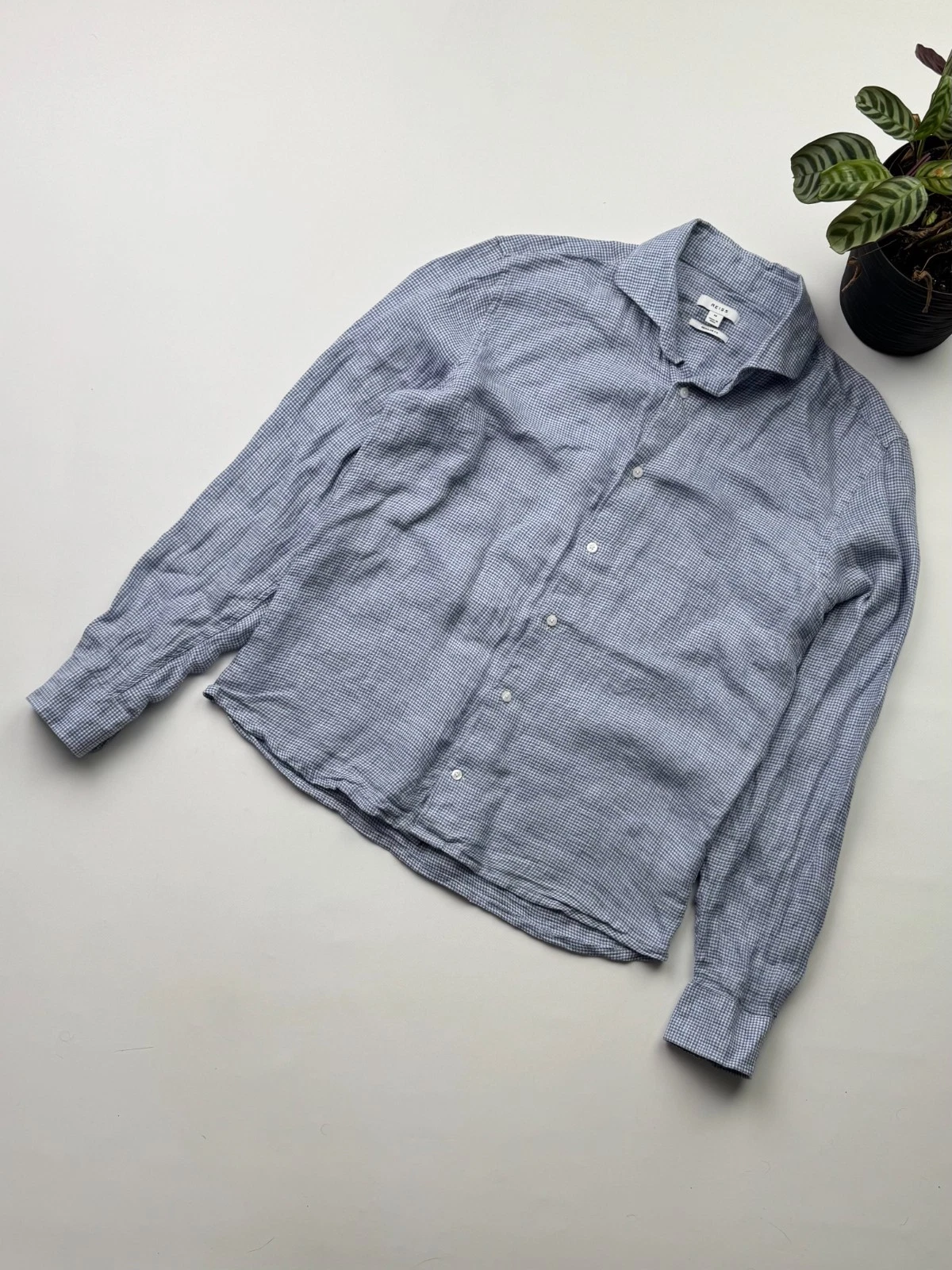 Reiss Linen Shirt Long Sleeve Men’s Size M