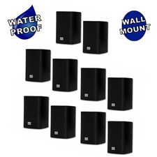 Acoustic Audio AA351B Outdoor 2 Way Black Speakers 2500W 5 Pair Pack AA351B-5Pr