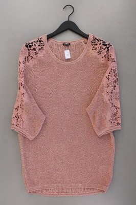 Caroline Biss Langes Strickshirt für Damen Gr. 42, L 3/4 Ärmel mit Glitzer rosa