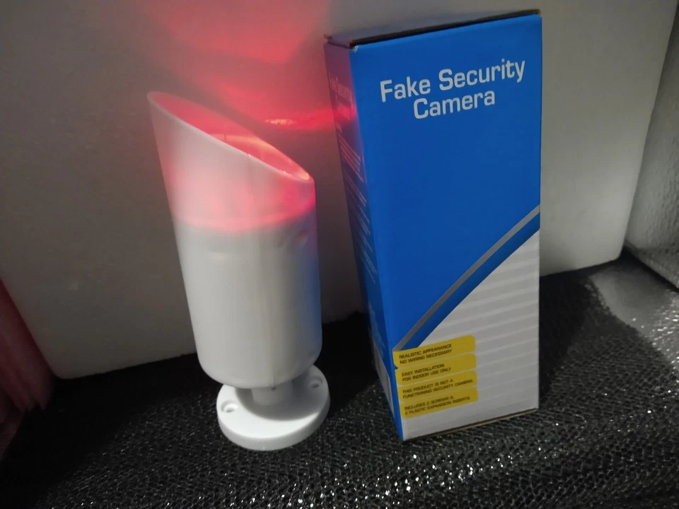 Simulated Dummy White Security Camera Indoor W/ Red Flashing Light - Image 4 of 4