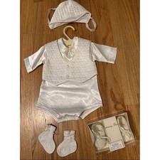 Vintage Phyllis Baby Wear Christening Baptism boy outfit size Newborn 0-6