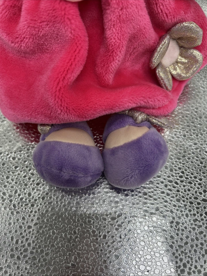 Jolijou Doll Plush Lollipop Pink Dress Flower Purple Brunette Pigtails Girl 11in - Image 3 of 4