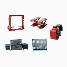 1/64 Diorama Car Garage Props Model Car Workshop Repair Tool Scene Display ModVE